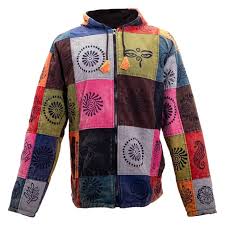 kurtha unisex Retro patch work printed Color Baja Nepalese Pullover no fleece side pocket handmade in Nepal