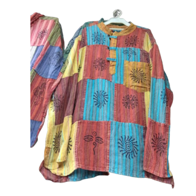 Multicolor Pyaja Kurtha Style Shirt For Unisex