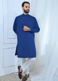 Fabrycle Men & Boys Pure Cotton Soft Fabric Combo of Blue and White Color Kurta Casual Stylish