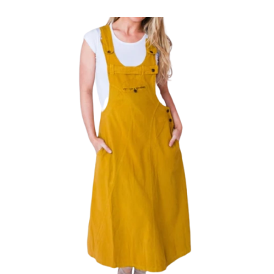MUSTARD YELLOW OVERALL SKIRT