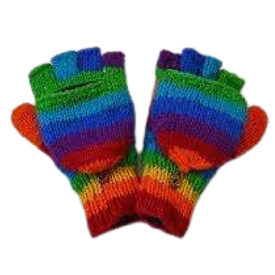 KayJayStyles Hand Knit 100% Wool Convertible Finger less Mittens Glove
